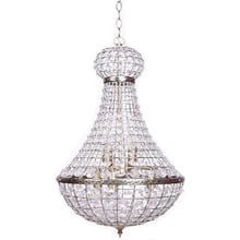 Elegant Palace Glass & Metal 5 Light Chandelier